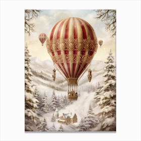 Hot Air Balloon In The Snow Canvas Print