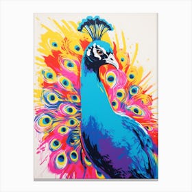 Andy Warhol Style Bird Peacock 2 Canvas Print