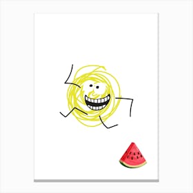 Watermelon.A work of art. Children's rooms. Nursery. A simple, expressive and educational artistic style. Canvas Print