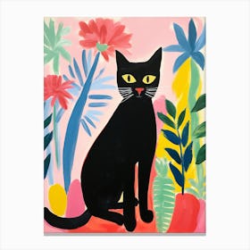 Matisse Inspired Black Cat Painting Poster 1 Canvas Print