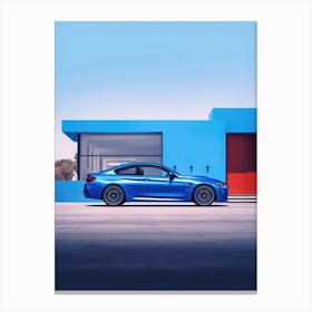 BMW M4 Blue Car Canvas Print