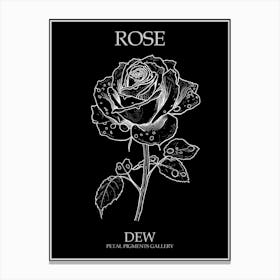 Rose Dew Line Drawing 4 Poster Inverted Canvas Print
