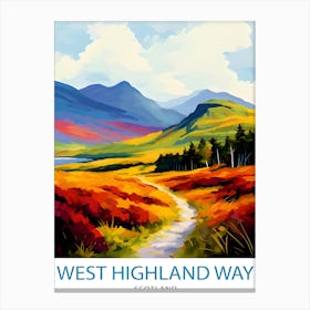 West Highland Way Scotland Print Scottish Long Distance Trail Art Scotland Hiking Poster West Highland Path Wall Decor Outdoor 1 Canvas Print