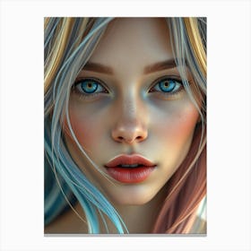 Girl Face Portrait Canvas Print