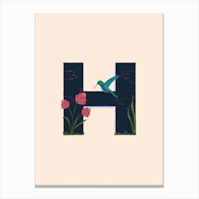 Letter H Hummingbird Canvas Print