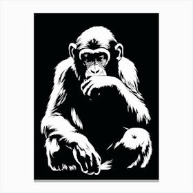 Thinker Monkey Stencil Street Art 2 Canvas Print