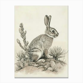 Tan Rabbit Drawing 2 Canvas Print