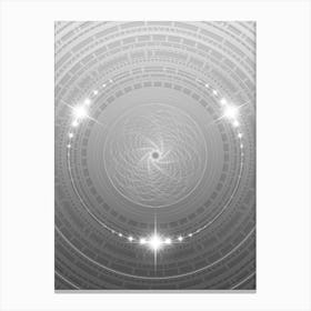 Geometric Glyph in White and Silver with Sparkle Array n.0155 Canvas Print
