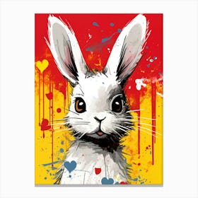 Bunny With Hearts Canvas Print