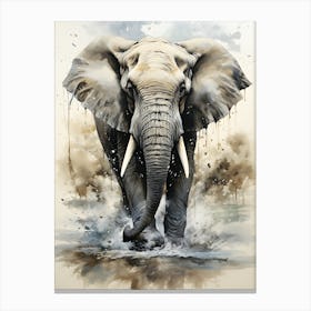 Emerald Sanctuary Elephant In The Wild Canvas Print