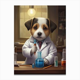 Dog In Lab Coat Dog Lover Canvas Print