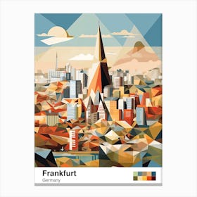 Frankfurt, Germany, Geometric Illustration 1 Poster Canvas Print