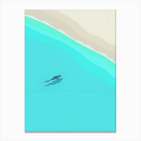 Shark On The Beach Canvas Print