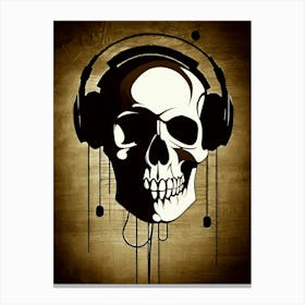 Skull With Headphones 106 Canvas Print