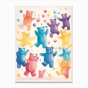 Colorful Teddy Bears Canvas Print