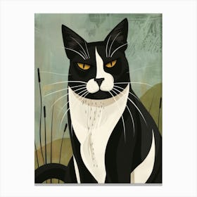 Black And White Cat 37 Canvas Print