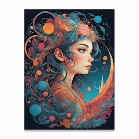 Girl In Space 1 Canvas Print