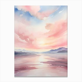 Watercolor Sunset Background Canvas Print