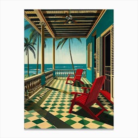 Porch On The Beach Canvas Print