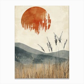 sunset in the field Canvas Print