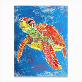 Detailed Sea Turtle Crayon Scribble 2 Canvas Print