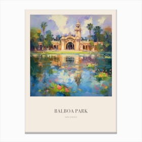 Balboa Park San Diego Vintage Cezanne Inspired Poster Canvas Print