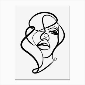 Portrait Of A Woman, Minimal Line Art Canvas Print