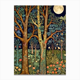 Moon In The Forest William Morris Canvas Print