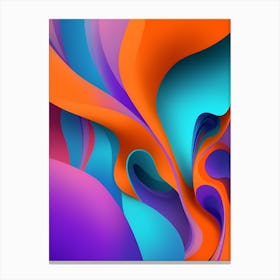 Abstract Colorful Waves Vertical Composition 64 Canvas Print