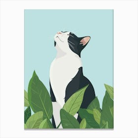 Cat In The Leaves Canvas Print