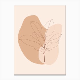 Modern Neutral Ficus Elastica Canvas Print
