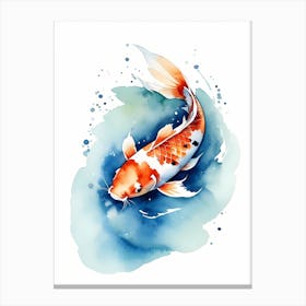 Koi Fish Watercolor Painting (23) Canvas Print