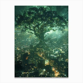 Whimsical Tree In The City 5 Canvas Print