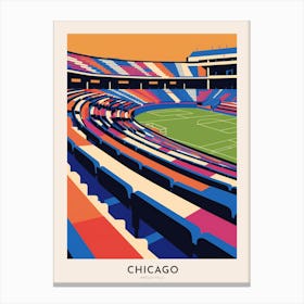Wrigley Field 2 Chicago Colourful Travel Poster Canvas Print