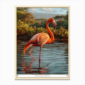 Greater Flamingo Lake Nakuru Nakuru Kenya Tropical Illustration 5 Poster Canvas Print