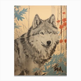 Japanese Wolf Illustration 4 Canvas Print