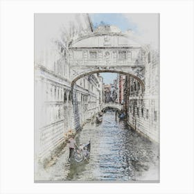 Bridge Of Sights Venice Italy Vacation Canal Waterway Italian City Canvas Print