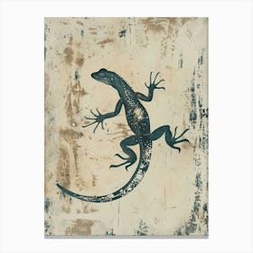 Minimalist Lizard Block Print 2 Canvas Print