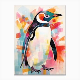 Bird Painting Collage Penguin 3 Canvas Print