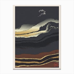 Abstract Landscape Inspired By Minimalist Japanese Ukiyo E Painting Style 12 Canvas Print