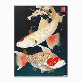 Kigoi Koi Fish 1, Ukiyo E Style Japanese Canvas Print