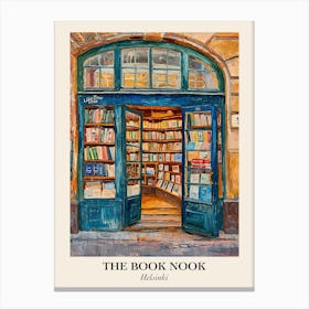 Helsinki Book Nook Bookshop 4 Poster Canvas Print