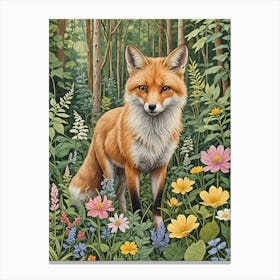 Clever Fox In The Woods Canvas Print