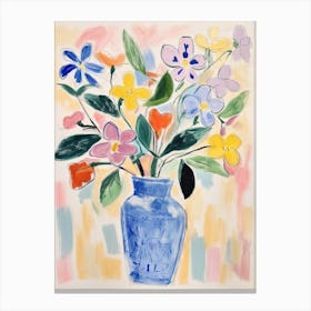 Flower Painting Fauvist Style Periwinkle 4 Canvas Print