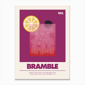 Bramble, Cocktail Print (Deep Pink) Canvas Print