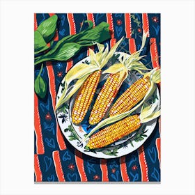 Corn Summer Illustration 2 Canvas Print