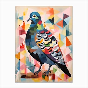 Bird Painting Collage Pigeon 4 Canvas Print