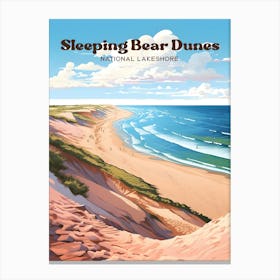 Sleeping Bear Dunes National Lakeshore Michigan Nature Travel Illustration Canvas Print