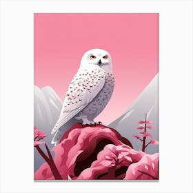 Minimalist Snowy Owl 2 Illustration Canvas Print