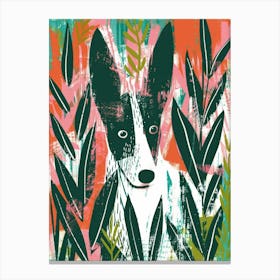 Dog In The Grass Canvas Print